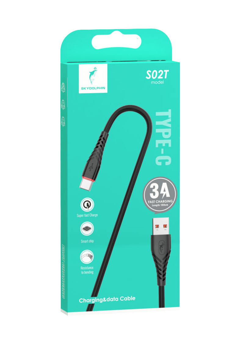 Кабель SkyDolphin S02T USB - USB Type-C (M/M), 1 м, Black (SDUSB-000589)